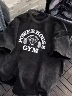 POWERHOUSE GYM Tシャツ ケミカルウォッシュ 白