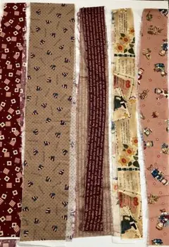 カントリー系　布　ハギレ　5種類　パッチワークなどに♪