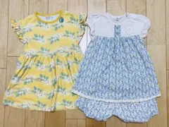 ワンピース セットアップ 100 95 半袖 ラポシェビスキュイ 花柄 パンツ