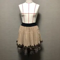 ◾️アクシーズ　ミルフィーユプリーツミニスカート　 ブラウン　茶色