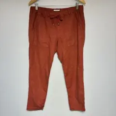 ベイフロー　リネンストレッチアンクルパンツ テラコッタカラー　ドローストリングのサムネイル
