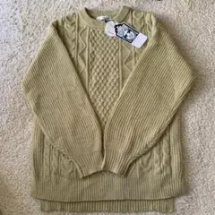 【未使用品】シュラルー ケーブルニットセーター Lサイズ 薄いオリーブ