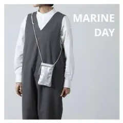 MARINEDAY マリンデイ レザー スマホ スマートショルダー シルバーのサムネイル