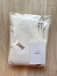 PUPPAPUPOスリーパー　フランネル　袖なし　S うさぎ　アイボリー