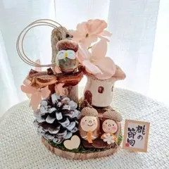 雛祭り飾り☆どんぐりアート☆オブジェ☆一点物