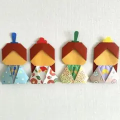 ひなまつり 折り紙 壁面飾り おひなさま（4体セット）⭐︎保育園・幼稚園・施設に！