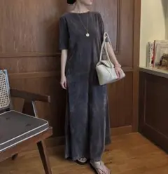 Mila Owen ミラオーウェン　ナローフレアベロアワンピース