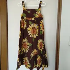 ひまわり柄ノースリーブワンピース 100cm以上