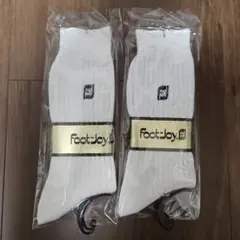 FootJoy ホワイト リブ編みソックス 2足セット