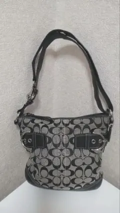 2506-162｜美品｜コーチ シグネチャー ショルダーバッグ ブラック