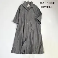 近年✨ マーガレットハウエル MHL. 【2】 シャツワンピース　ロング丈
