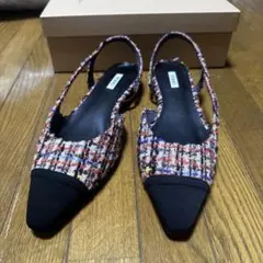 OHGA ツイードフラットシューズ