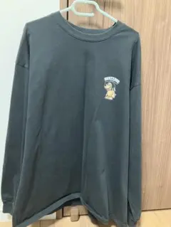 ND キャラクター刺繍 ダークグレー長袖カットソー