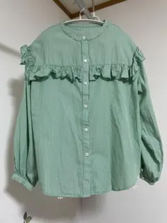 titivate ボリュームスリーブ　フリルブラウス M