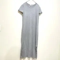 GAP 【XS】 半袖 ロングワンピース グレー スリット入り ワンマイルウェアのサムネイル