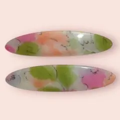 バレッタ　ヘアアクセサリー　昭和　レトロポップ　ヴィンテージ　花柄　古着