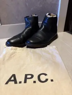美品 A.P.C アーペーセー ファー付サイドゴアブーツ 黒 41