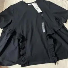 新品 UNIQLO フリルT ブラック セシリーバンセン　LLのサムネイル