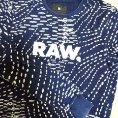 ジースターロー　クルーネックスウェット/M/コットン/ネイビー/総柄