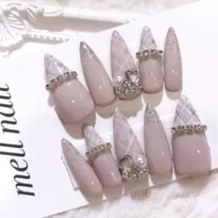 3940 ネイルチップ 量産型 ワンホン フレンチガーリー 韓国 地雷