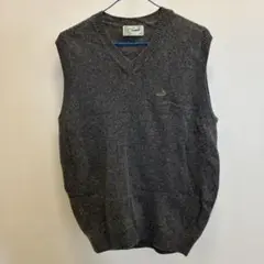 Crocodile グレー Vネックベスト ニット　L ヨ77