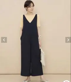 美品　ADAM ET ROPÉ アダムエロペ　ネイビー サロペット