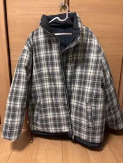 リバーシブル ダウンジャケット チェック柄