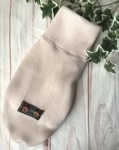 【ミニピンM】 フリースベスト/チェックボタン/Pベージュ