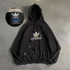 90's adidas“descente”ペンキ“hoodie sweat