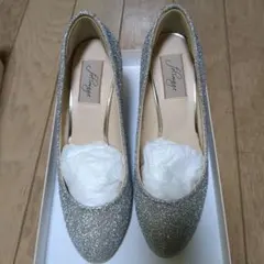 シルバー グリッター ハイヒールパンプス 22.5cm