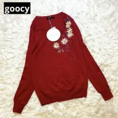 新品タグ付き goocy ニット トップス 薄手 フラワーデザインのサムネイル
