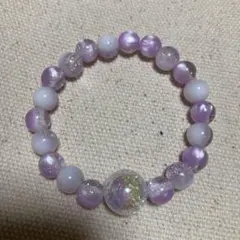 紫系ガラスビーズブレスレット