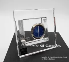 〖エットレ・ソットサス〗Arnolfo di Cambioクリスタルガラス置時計 エットレ・ソットサス〗Arnolfo di Cambioクリスタルガラス置時計