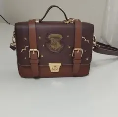 ハリーポッターホグワーツ　ショルダーバッグ　ブラウン　魔法学校　星モチーフ