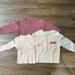 【100cm】3枚セット 無印 キッズ 長袖 ロンT