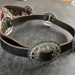 コンチョベルト　黒　未使用　革ベルト ウエスタンベルト　本革　アメカジ