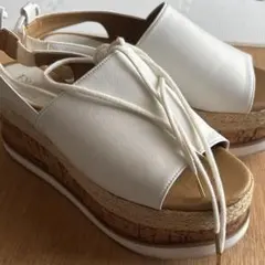 ESPERANZA ホワイト 厚底ウェッジソールサンダル