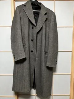 LARDINI ラルディーニ 千鳥格子 チェスターコート 44 LARDINIラルディーニ38ブラウン千鳥格子チェスターコート - メルカリ