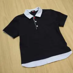 COMME CA ISM ネイビー ポロシャツ 120A