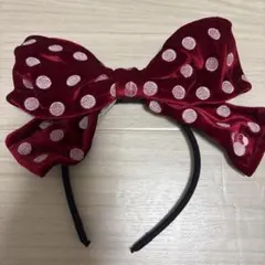 ディズニー ミニー カチューシャ ベロア 水玉