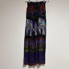 ゾウ柄レーヨンパンツ