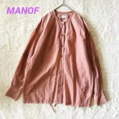MANOF マノフ バックリボン ブラウス 36 ピンクベージュ 長袖 - メルカリ