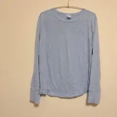 長袖Tシャツ 【XL】ライトブルー ロンT シンプル 無地 カジュアル トップス