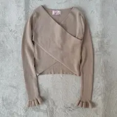 Rady レディ ベージュ フロントクロスニットトップス F 袖フリル 可愛い⭐︎のサムネイル