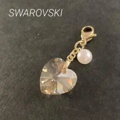 スワロフスキー　ハートのチャーム　クリスタルゴールデンシャドー
