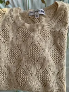 【未使用】①ユニクロ　イネス　綿100%長袖ニットセーター　アイボリーXXL