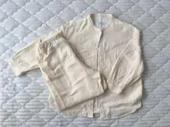 無印良品 ふんわりしぼガーゼ スタンドカラー八分袖パジャマ Sのサムネイル