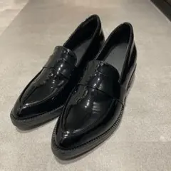 FORME エナメルレインローファー 厚底 東原亜希 完売品 ブラック 黒 L