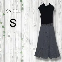 スナイデル　ドッキングワンピース　ドット　ノースリ　水玉　ポケット　左ファスナ