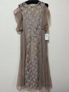 新品Girl オープンショルダーレースワンピースキャミワンピースレイヤード結婚式